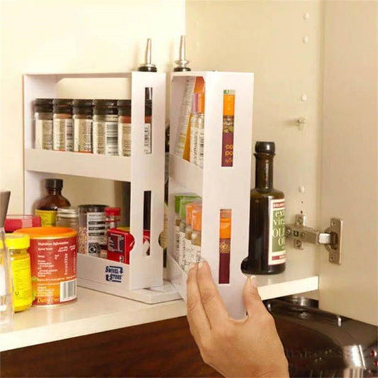 Organizador giratorio doble para especias de cocina